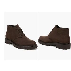 Vince Dann‎ Cocoa Brown Suede Leather Lace Up Lug Sole Ankle Boots Sz 10 NWB